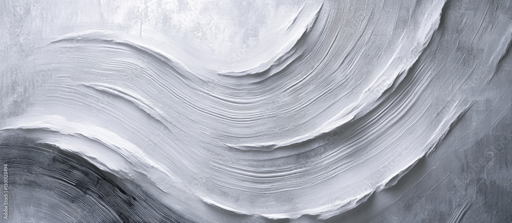 Aufkleber Textured grey wallpaper with flowing wave patterns adds depth and sophistication to contemporary bedroom decor enhancing modern design aesthetics