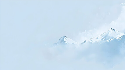 Misty Blue Mountains Winter Landscape