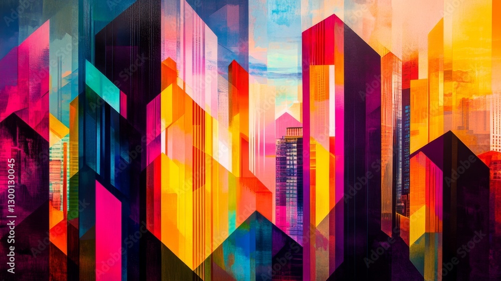 Poster creating a neonlit technological abstract pattern digital realm graphic design futuristic environmen