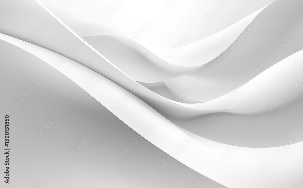 Poster abstract soft white waves in a smooth flowing pattern creating a serene and tranquil background for 
