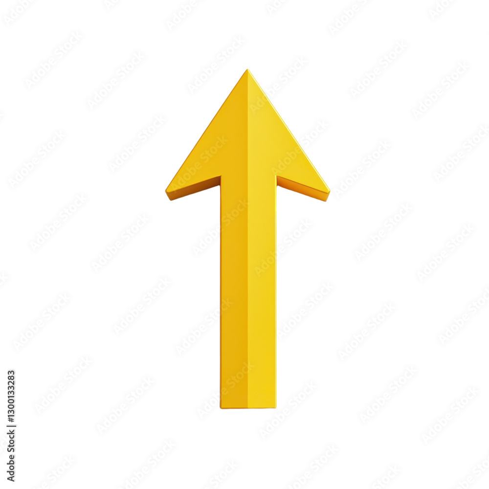 Poster a vibrant yellow arrow pointing upwards against a stark backdrop symbolizing direction progress and 