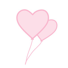 pink love balloons elements vector 