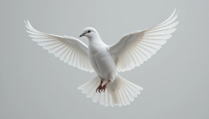 Obraz premium Elegant White Dove in Flight, Symbol of Peace