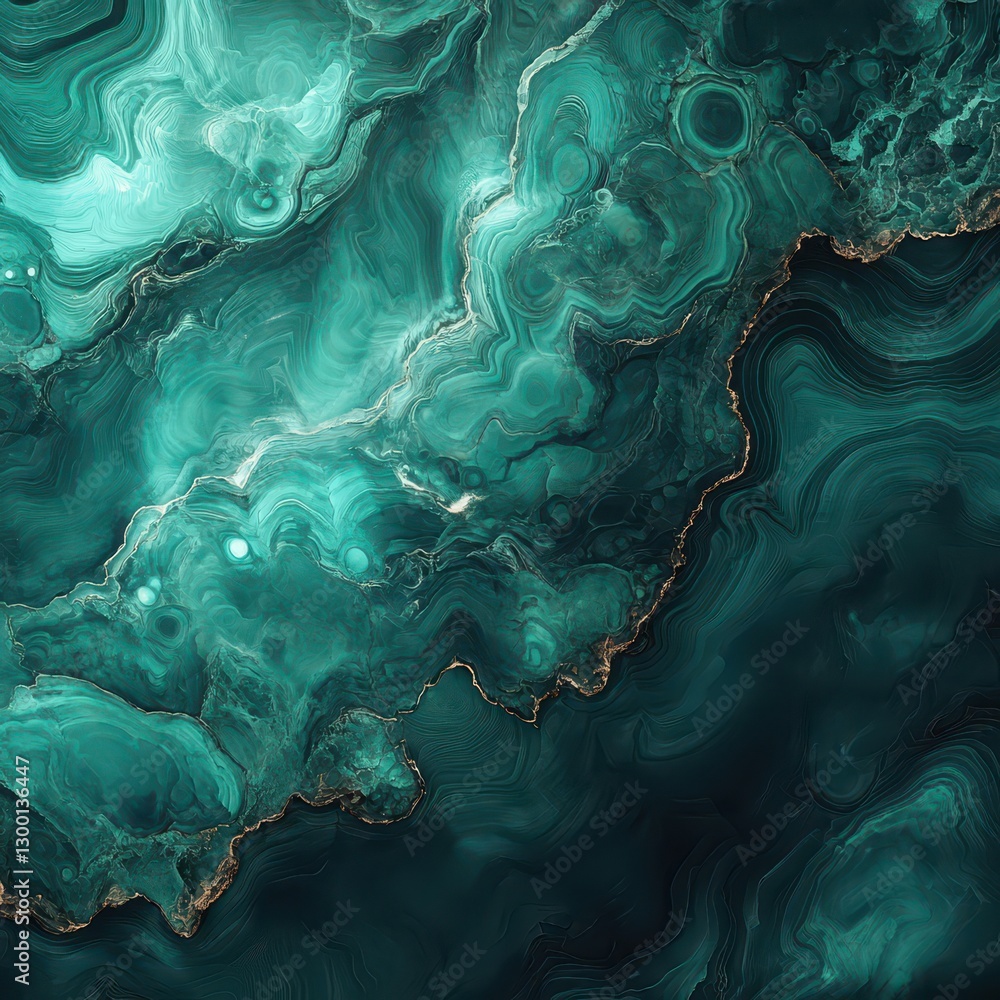 Poster abstract turquoise ocean waves pattern with fluid movement and glossy surface, perfect for relaxatio