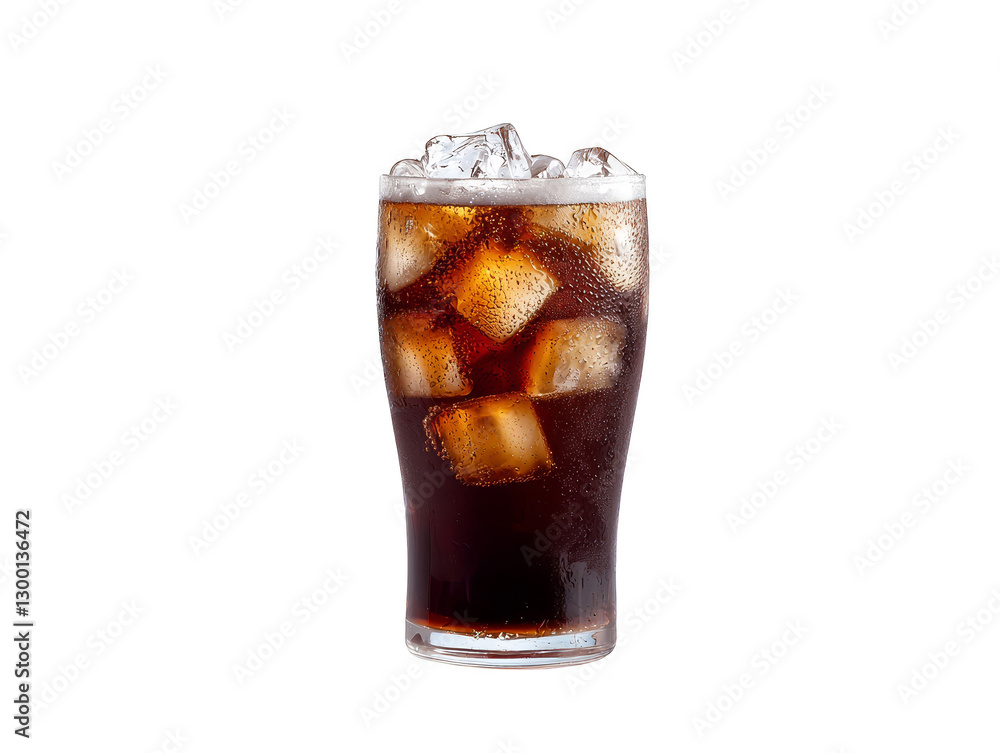 Poster icecold cola with refreshing fruit slice, a summer delight refreshing