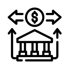 Icon Transfer Bank With Style Outline