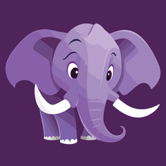 Stylized Purple Elephant Illustration