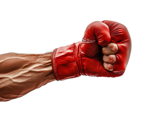 A Powerful Boxer Training Hard with Red Gloves for the Next Big Fight