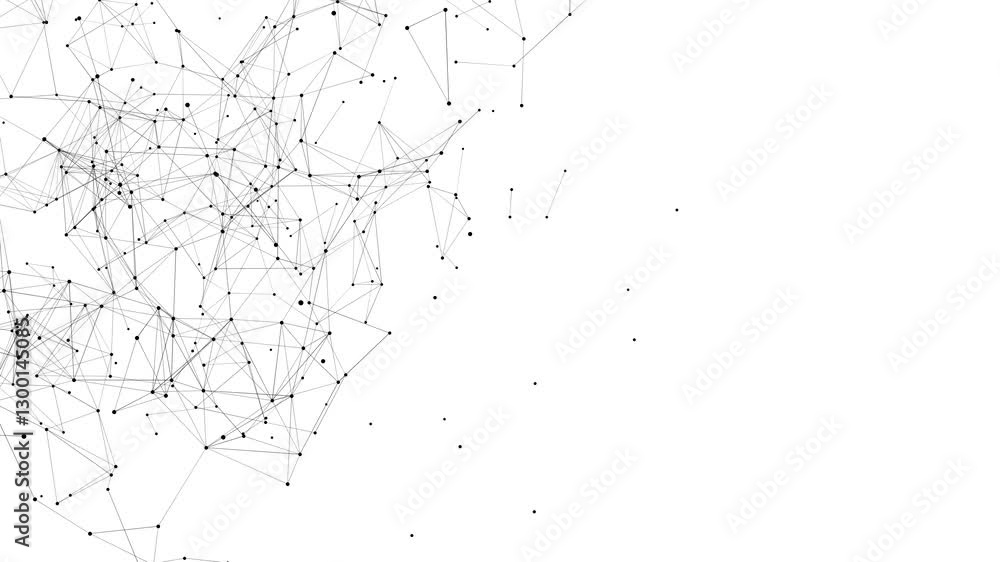 Poster line connect network animation on white background. line technology data connection and business bac