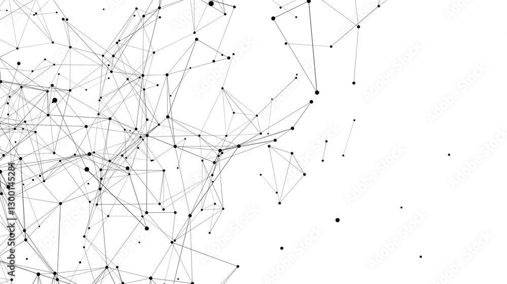 Poster line connect network animation on white background. line technology data connection and business bac