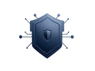 Medieval fantasy shield with sword and shield emblem, a symbol of protection courage