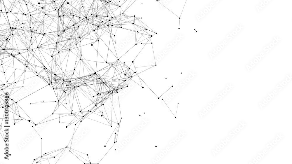 Poster line connect network animation on white background. line technology data connection and business bac