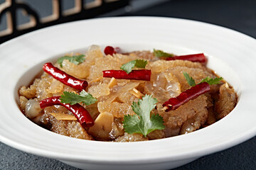 Delicious cold dish spicy vinegar stingray