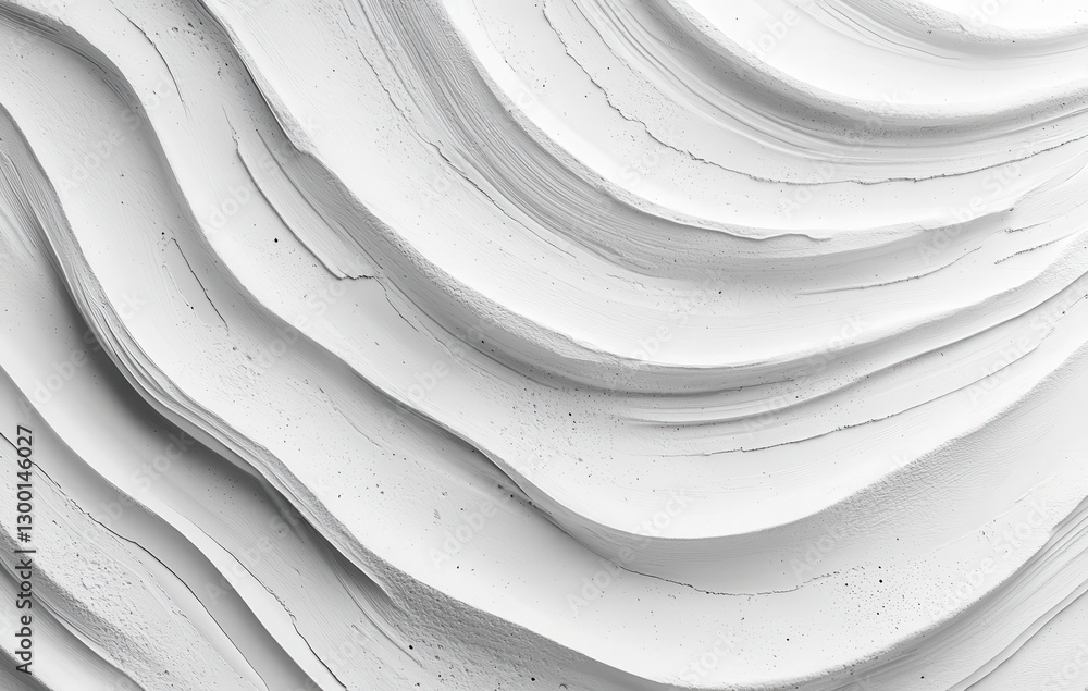 Aufkleber abstract white textured surface with waves and layers, perfect for backgrounds or design elements in