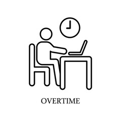 Icon a overtime, isolated against a clean background.
