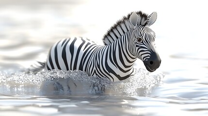 Zebra splashing in water nature scene wildlife photography playful environment
