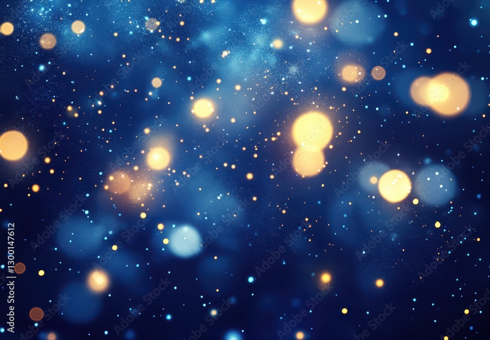 Poster beautiful abstract background with colorful bokeh lights over a sparkling blue space pattern for cre