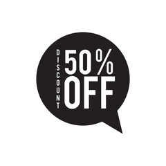 50 off icon set in two styles . Up to 50 off sale promotion icon . 50 discount icon vector