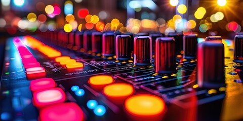 Futuristic digital interface with glowing circular elements, ideal for technology, innovation, and sci 