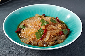 Delicious cold dish spicy vinegar stingray