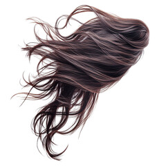 Naklejka premium Flowing hair isolated on transparent background for beauty design.