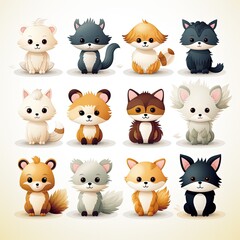 Adorable and Colorful Furry 2D Tile Collection for Design