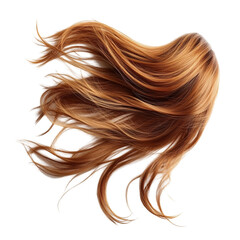 Fototapeta premium Flowing hair isolated on transparent background for beauty design.