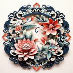 Elegant Flat Design of Traditional Chinese Decorative Frame