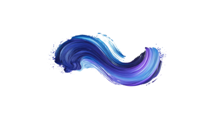 Moving purple and blue brush strokes on a white background.
