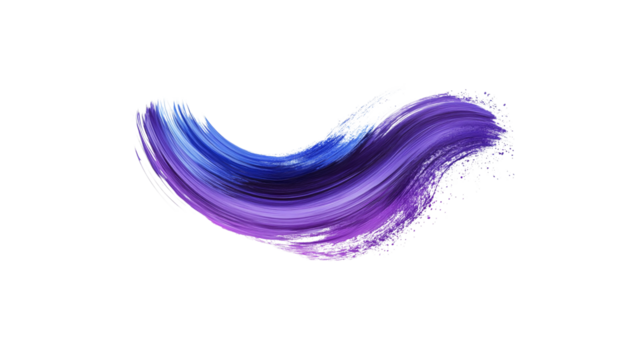Moving purple and blue brush strokes on a white background.

