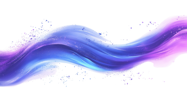 3D purple and blue swirl brush pattern on white background
