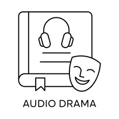 Audio Drama – Headphones and Theater Mask Representing Immersive Storytelling