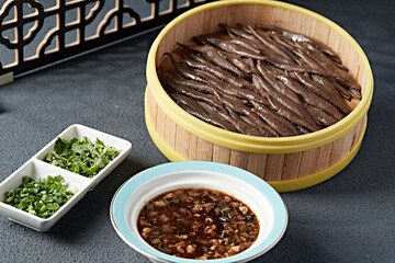 Zhangjiakou local cuisine black oat noodle fish