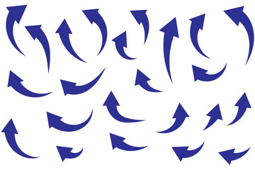 Black arrows set. Curved arrows. Arrow sign. Flat style icons.