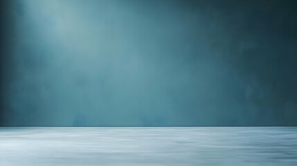 Textured Blue Wall And Concrete Floor In Studio Environment