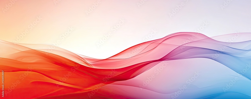Aufkleber a vibrant abstract wave pattern featuring flowing colors of red, pink, and blue, creating a serene a