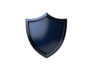 Black shield on plaid background, security and protection symbolism in tartan design