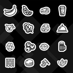 Food and drinks icons set,pictogram flat with white outline Vector illustration for ui website
