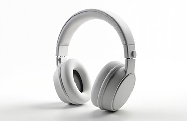 3D rendering of white gaming headphones for cloud gaming and streaming. Wireless headset for computer gameplay, music, virtual sound, cybersport and dj equipment. Accessory for cyberspaces players.