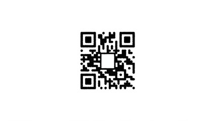 Fototapeta premium High contrast QR code on white background.