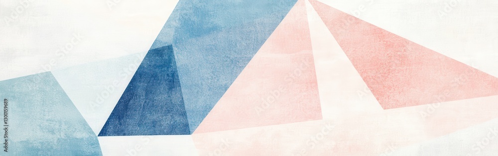 Aufkleber geometric forms created with soft pencil strokes in various shades of blue and pink on a light backg