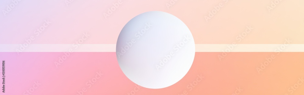 Aufkleber Soft pastel coral and lavender gradient circle creates a serene and calming atmosphere in a minimalist design