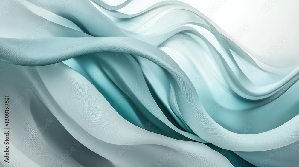 Poster Delicate flowing fabric with soft pencil strokes creating a tranquil atmosphere in a serene setting