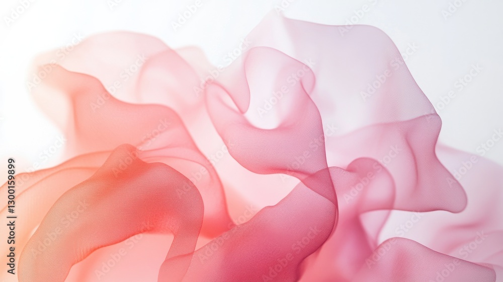 Aufkleber soft coral gradient fabric waves flowing gracefully in a light background