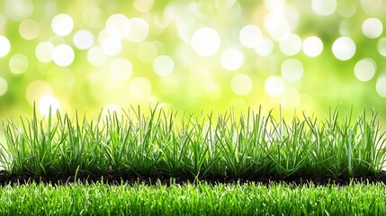 Obraz premium Lush green grass, spring, garden, bokeh background, nature