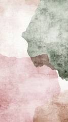 Muted watercolor artwork showcasing dusty rose and sage hues for serene decor accents