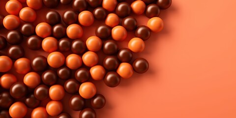 Candies scattered on surface for sweet treats backgrounds, confectionery and holiday desserts