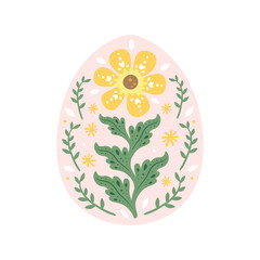 Adorable Easter bunny and eggs illustration set in beautiful art nouveau hand drawing style