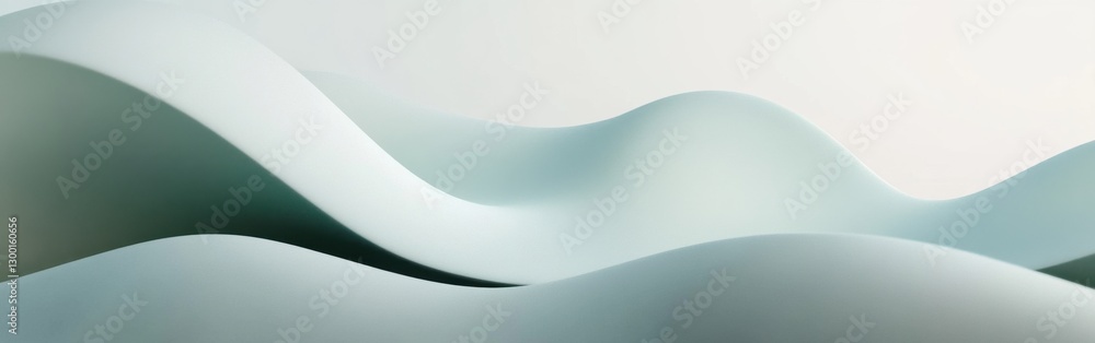 Poster Sleek curves and soft gradients create a minimalist landscape in a serene setting