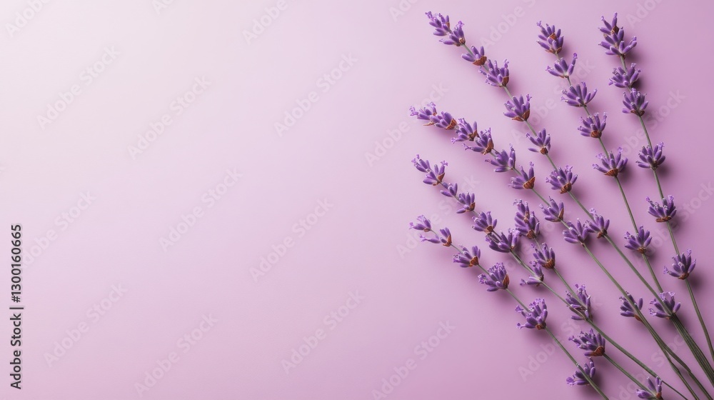 Aufkleber lavender flowers arranged in a minimalist monochromatic background enhancing the calming essence and